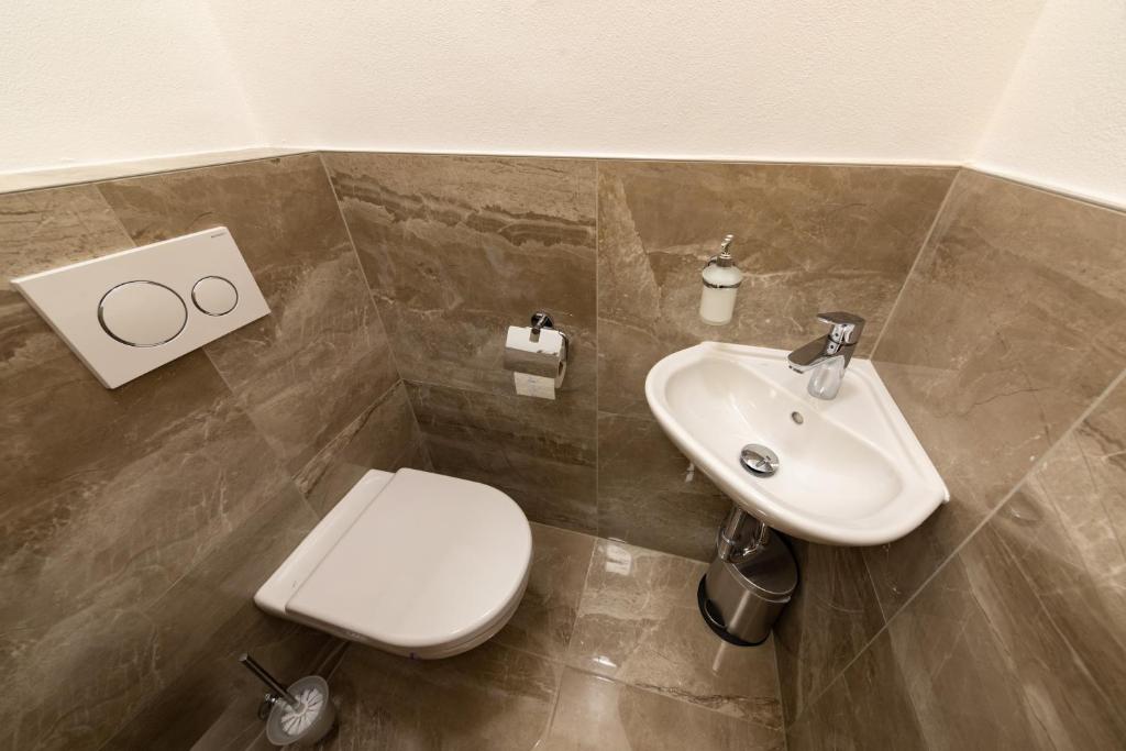 Koupelna v ubytování Residence Terčino Údolí