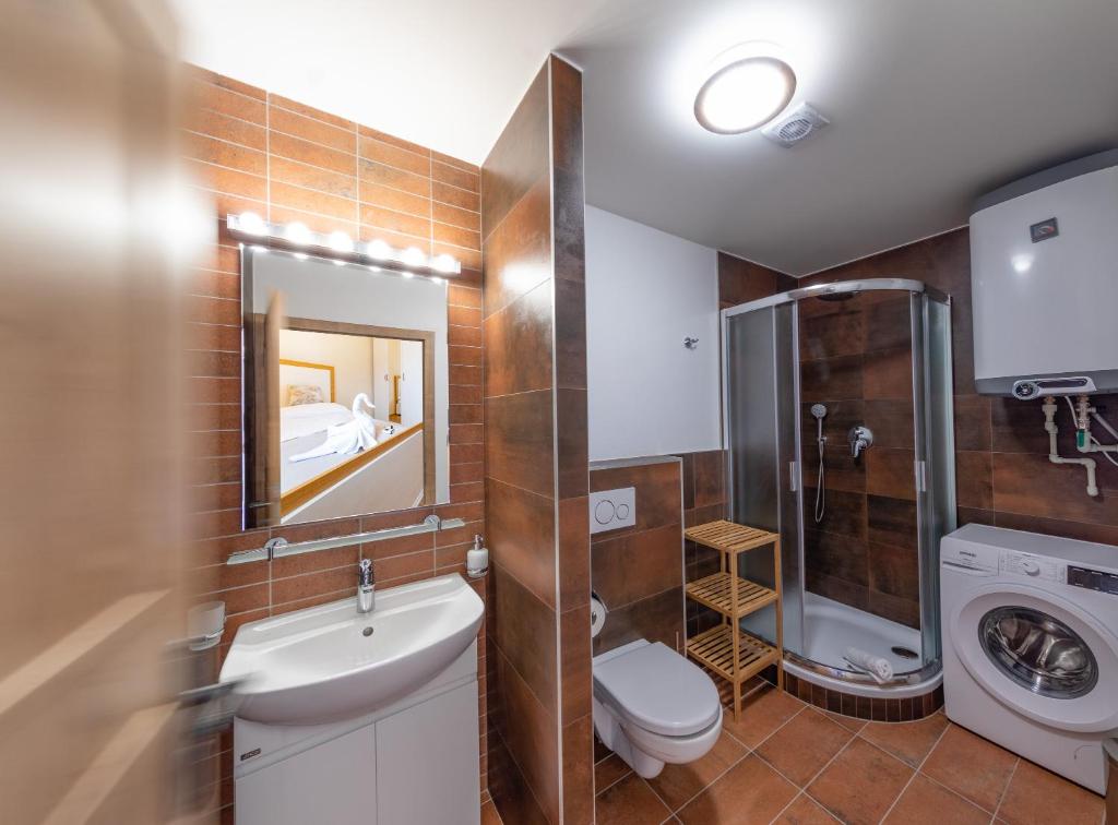 Koupelna v ubytování Residence Terčino Údolí