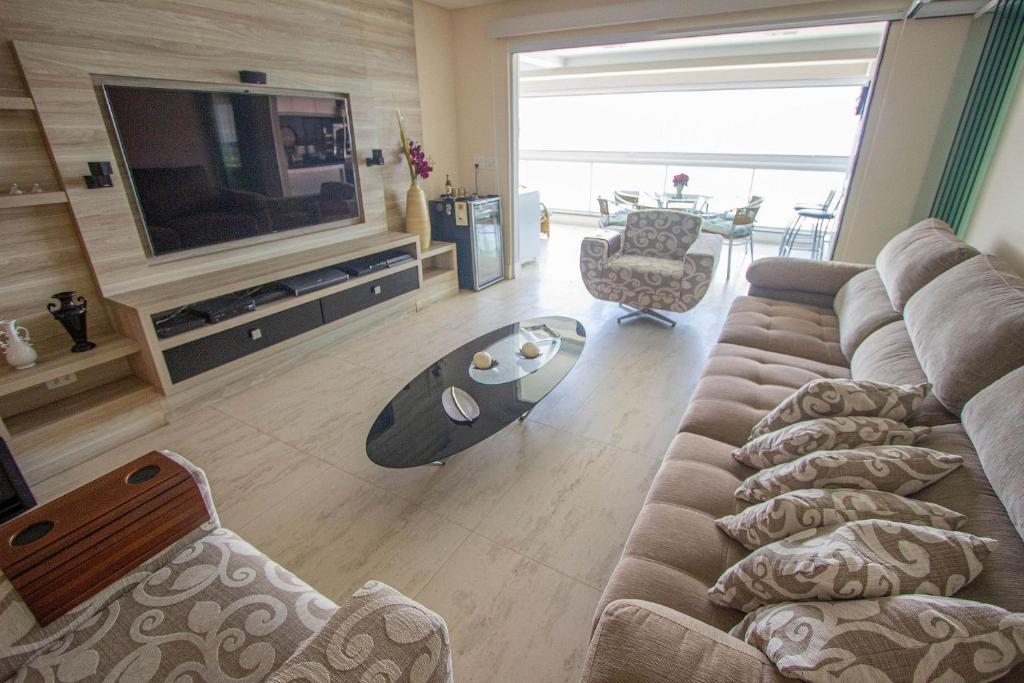  Apartamento Les Vagues - Alto estilo de frente para o mar no Guarujá