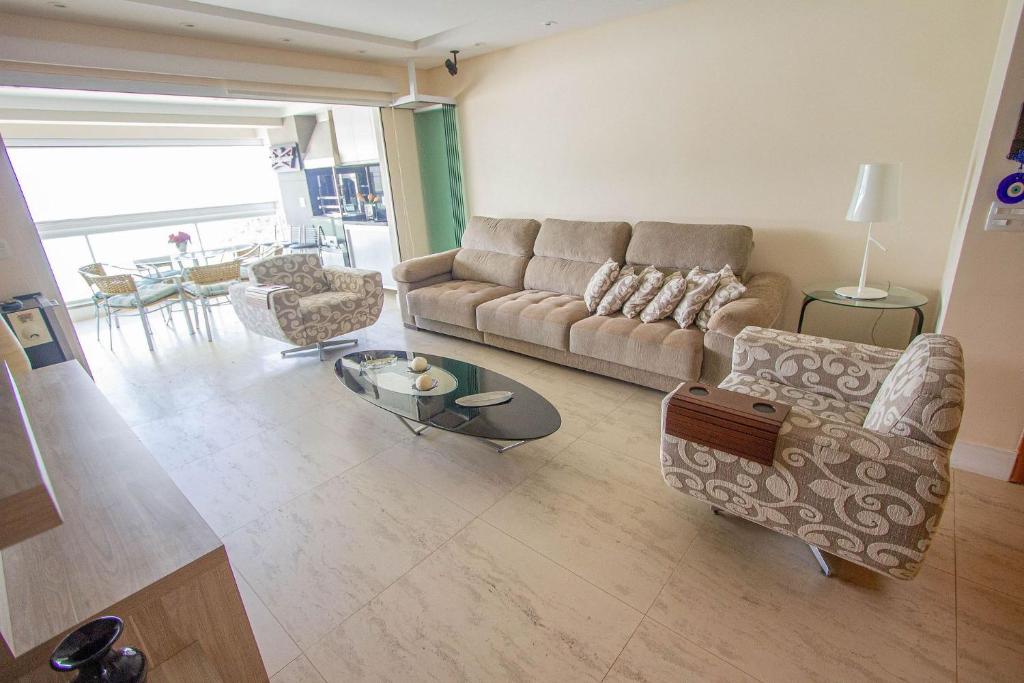  Apartamento Les Vagues - Alto estilo de frente para o mar no Guarujá