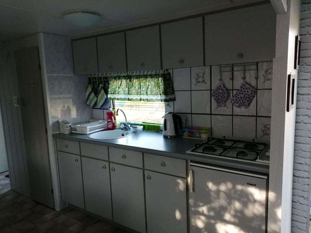 Kuchyň nebo kuchyňský kout v ubytování Domek u Ewy