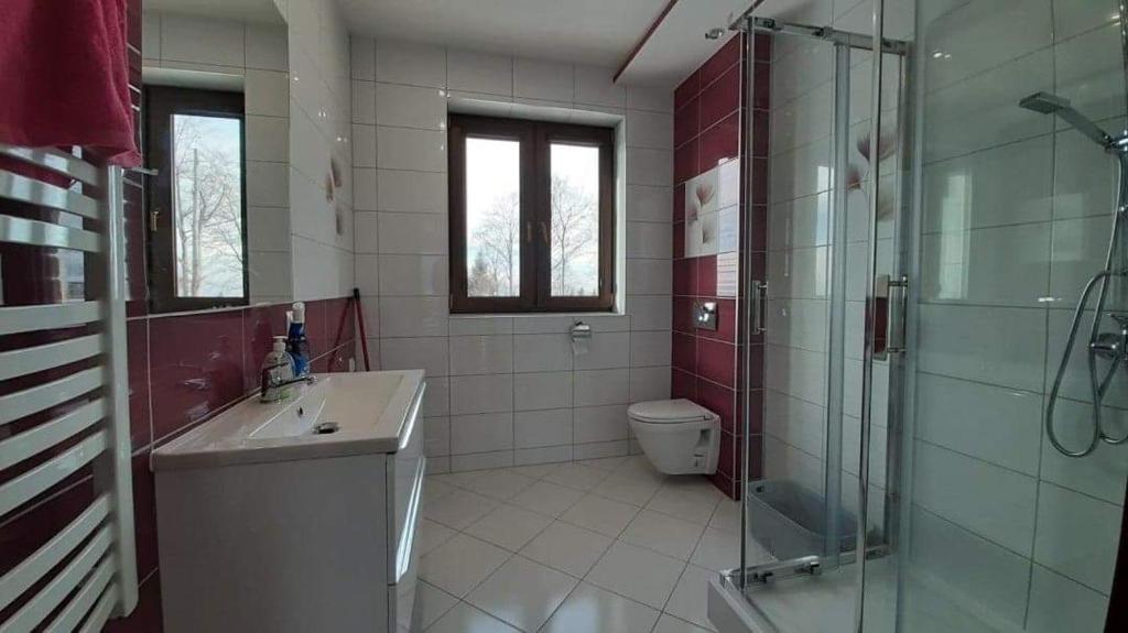 Kúpeľňa v ubytovaní Cicha Chata Kudłacze