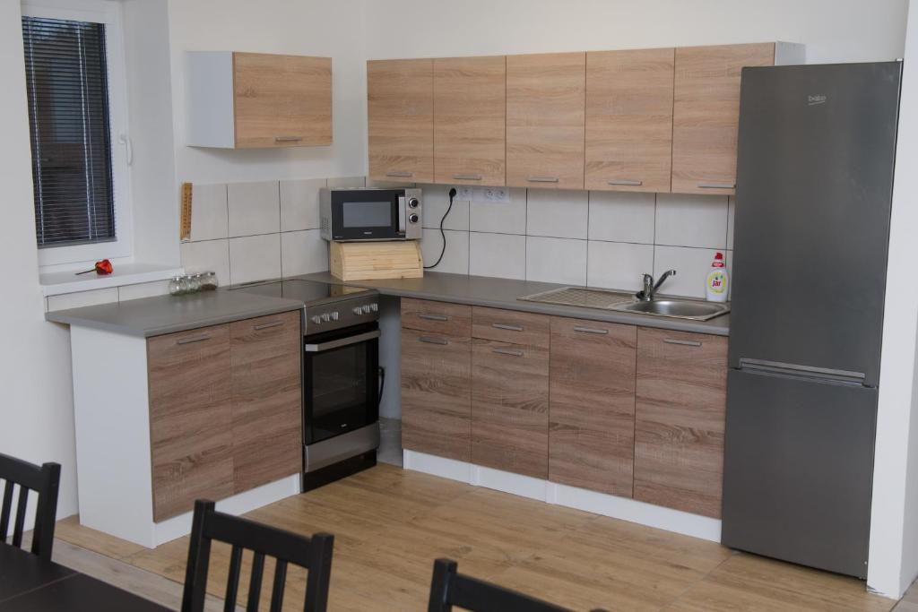 Kuchyň nebo kuchyňský kout v ubytování Vinný sklep u Malíků