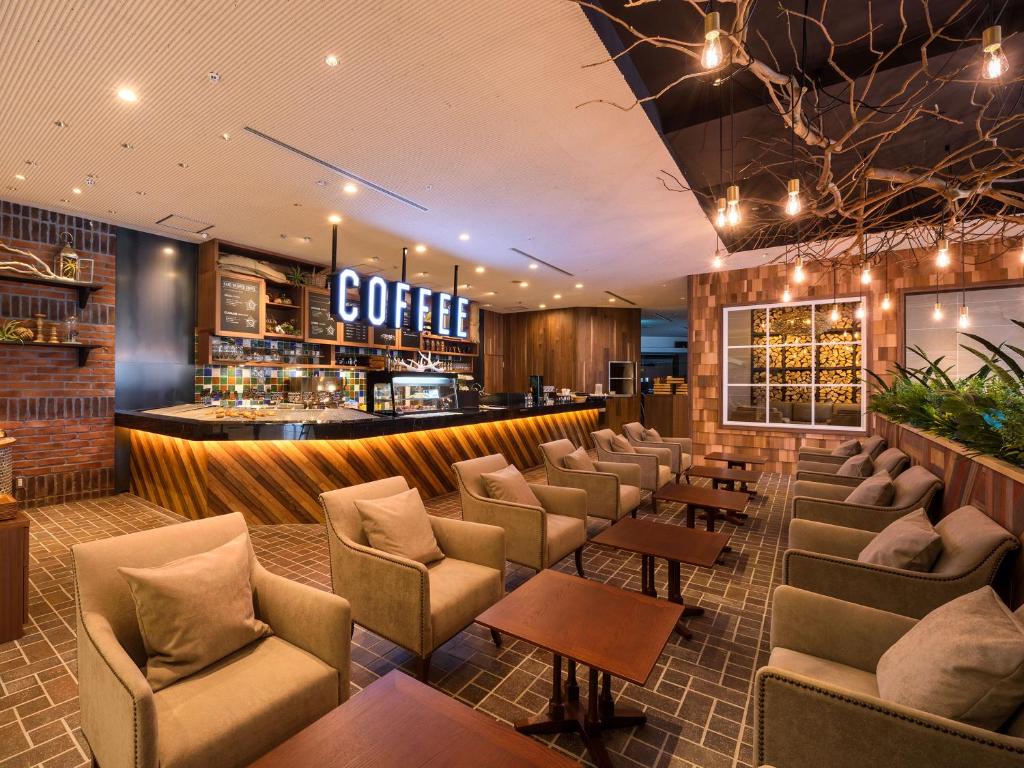 Lounge nebo bar v ubytování Urabandai Lake Resort Geihinkan Nekoma Rikyu