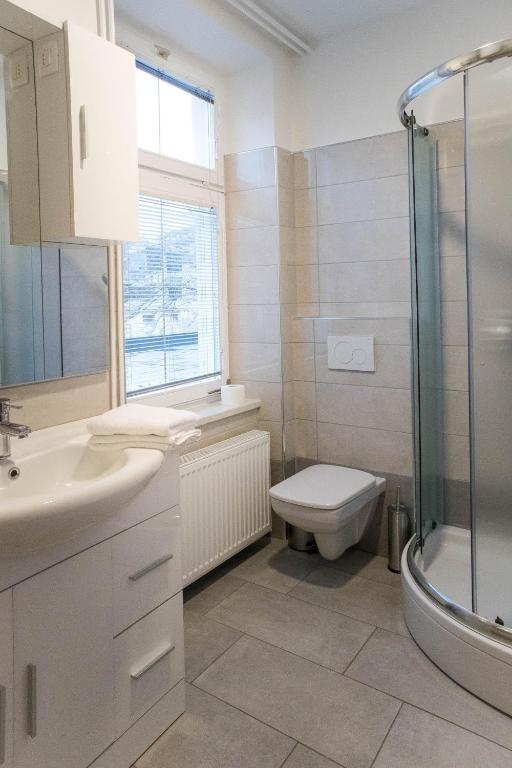Koupelna v ubytování Jantar Apartmaji