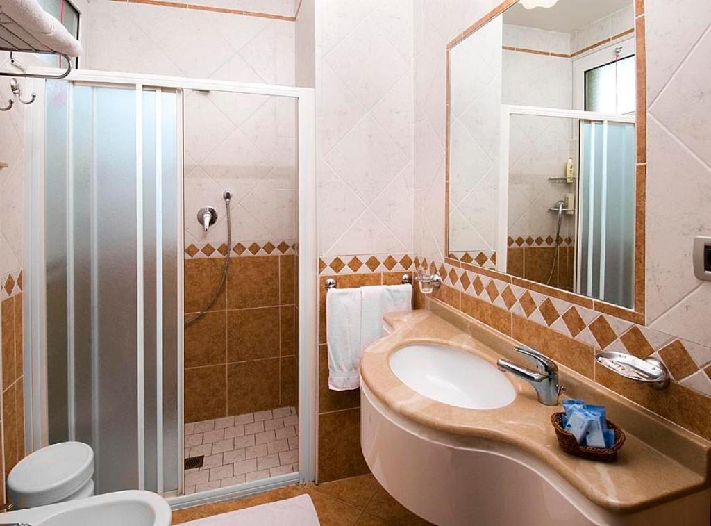 Koupelna v ubytování Hotel Savoia