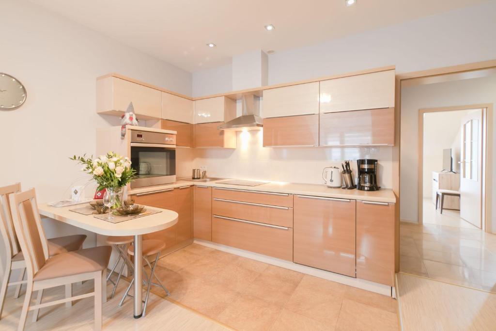 Kuchyňa alebo kuchynka v ubytovaní Apartament Perłowy z balkonem- Dream Apart