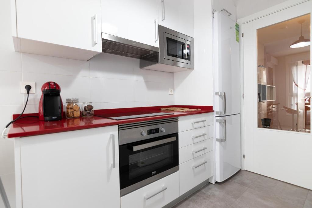 Kuchyň nebo kuchyňský kout v ubytování Telmo's Home con PARKING -Sirimiri Apartments-