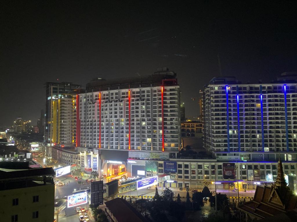 Nespecifikovaný výhled na destinaci Phnompenh nebo výhled na město při pohledu z hotelu