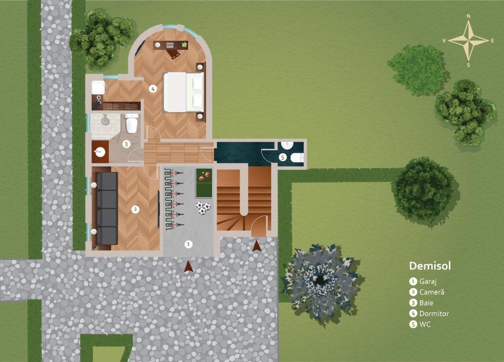 Letecký snímek ubytování Zaivan Retreat