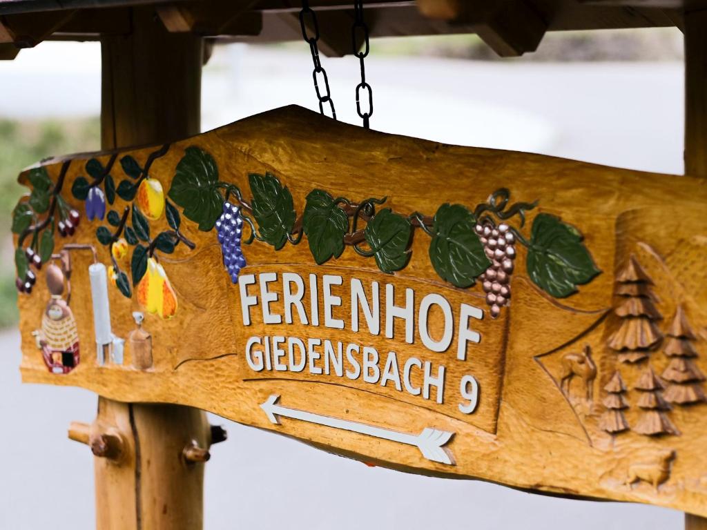 Certifikát, hodnocení, plakát nebo jiný dokument vystavený v ubytování Ferienwohnungen Giedensbach