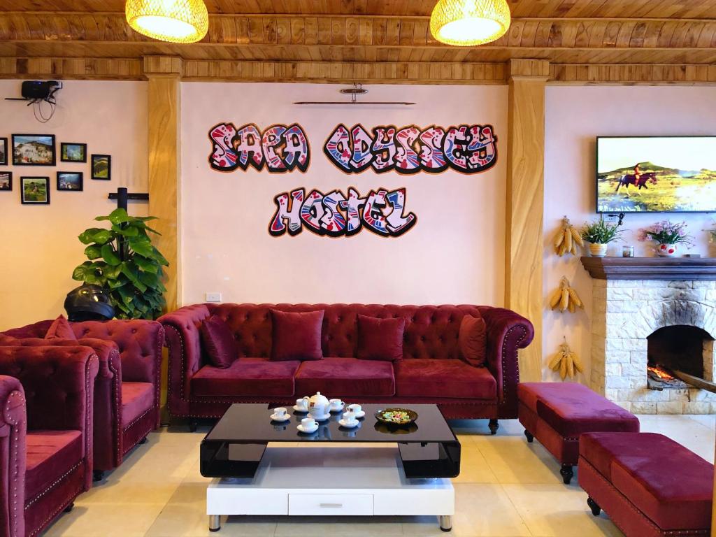 Posezení v ubytování Sapa Odyssey Hostel