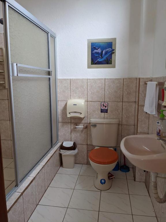 Koupelna v ubytování Tintorera Guest House
