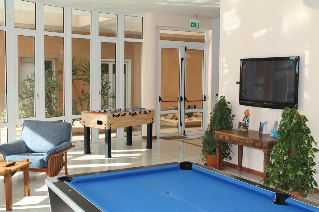 Biliár nebo kulečník v ubytování Hotel Minerva