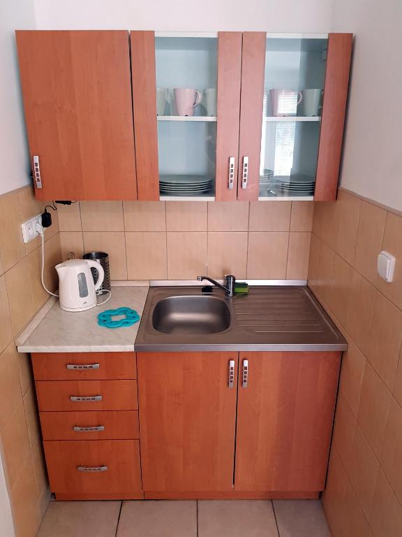 Kuchyň nebo kuchyňský kout v ubytování Autocamp Slunce Žandov