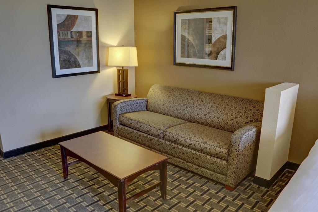a living room with a couch and a table at Holiday Inn Express Hotel & Suites Texarkana East by IHG in Texarkana