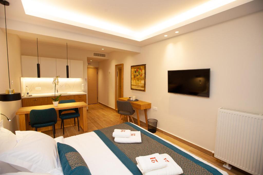 TV a/nebo společenská místnost v ubytování No21 Luxury Suites