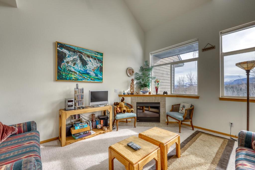 a living room with a couch and a table at Cydney Ln 61C in Silverthorne