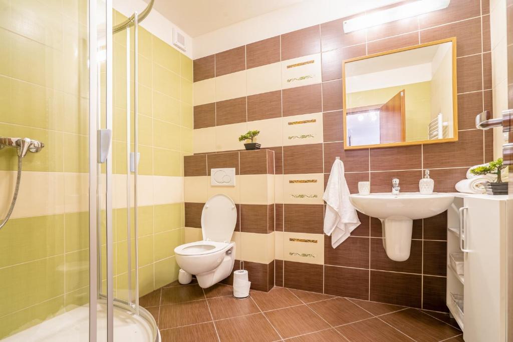 Koupelna v ubytování Apartmán HOREHRONIE