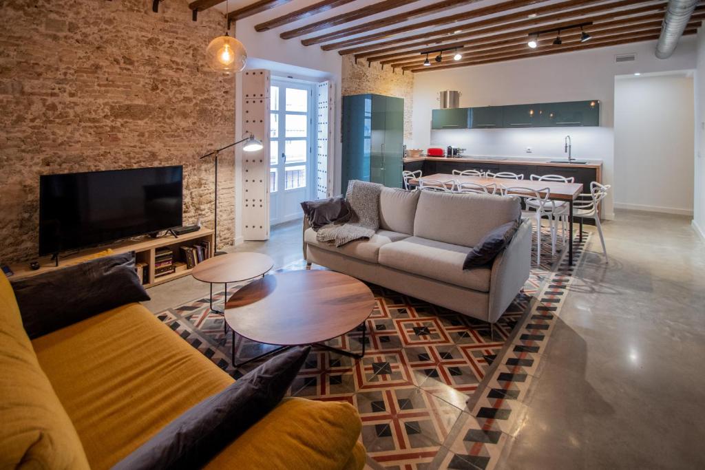 A seating area at Apartamentos Son de Cadiz