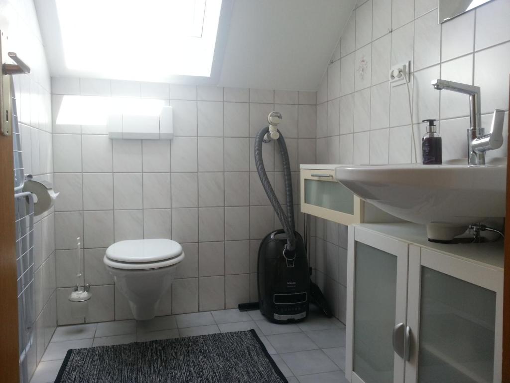 a bathroom with a toilet and a sink at Appartement Feldkirch in Feldkirch