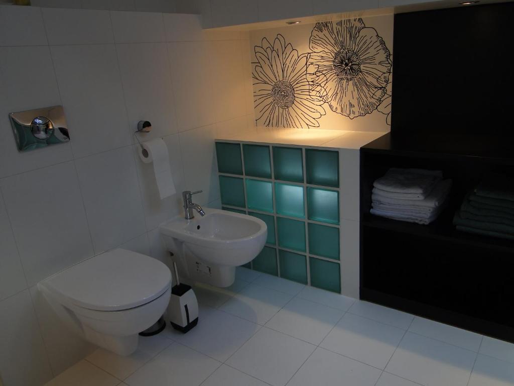 Koupelna v ubytování Apartament Nina