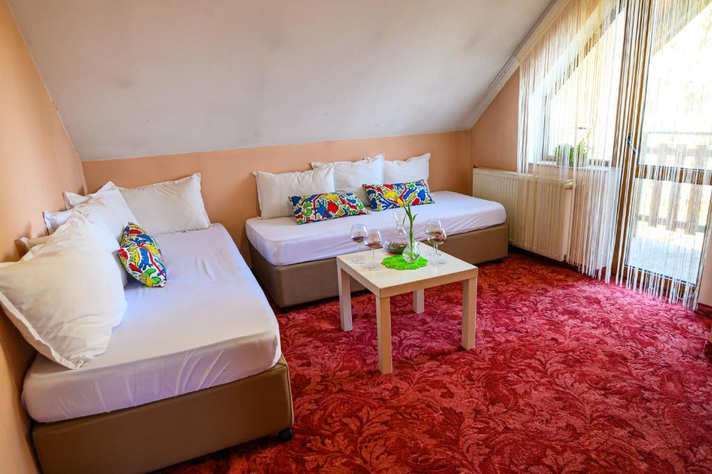Postel nebo postele na pokoji v ubytování Family Hotel Chichin