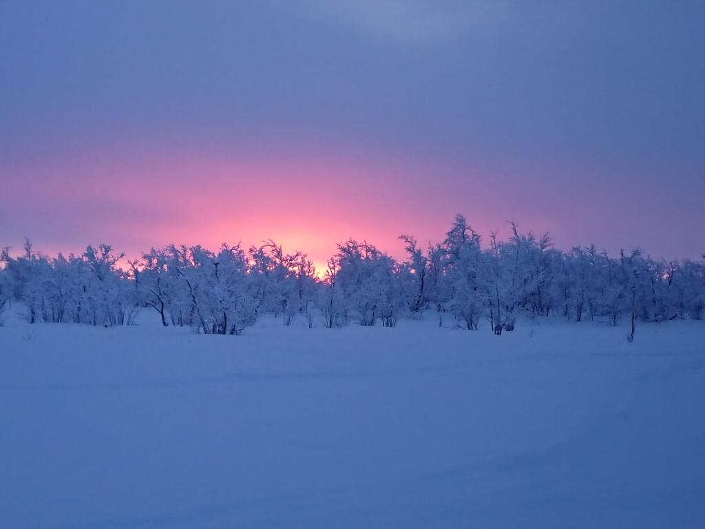 Máttaráhkká Northern Light Lodge durante l'inverno