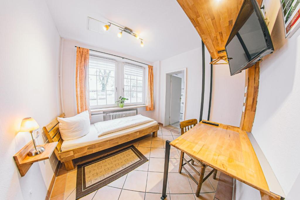 Postel nebo postele na pokoji v ubytování Zum Eichenfrieden