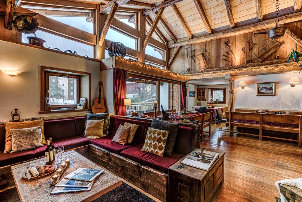 Posezení v ubytování Chalet Tissières