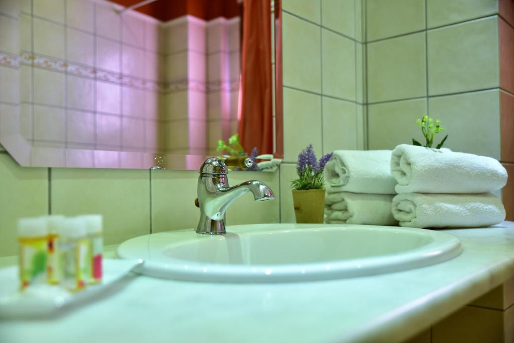 Koupelna v ubytování Mont Helmos Hotel