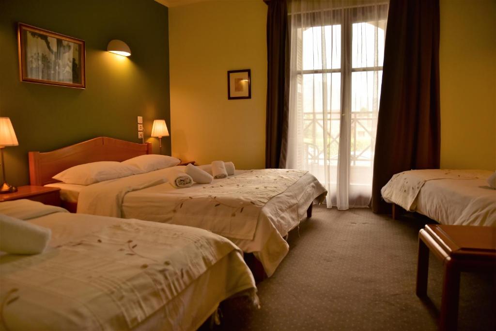 Postel nebo postele na pokoji v ubytování Mont Helmos Hotel