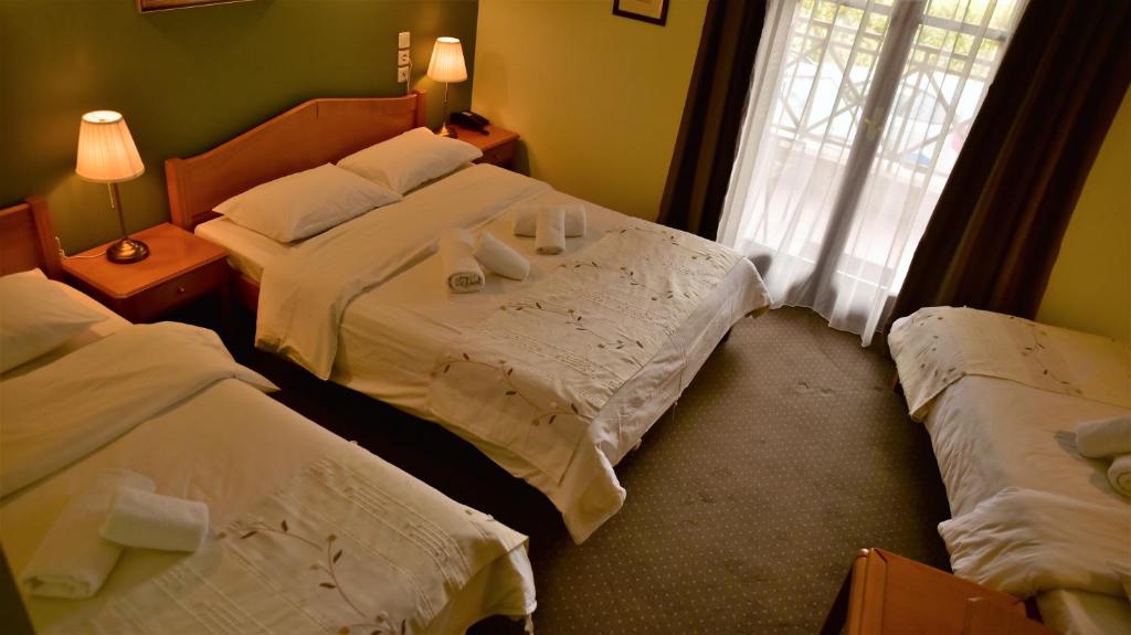 Postel nebo postele na pokoji v ubytování Mont Helmos Hotel