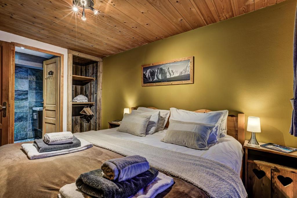 Postel nebo postele na pokoji v ubytování Chalet Tissières