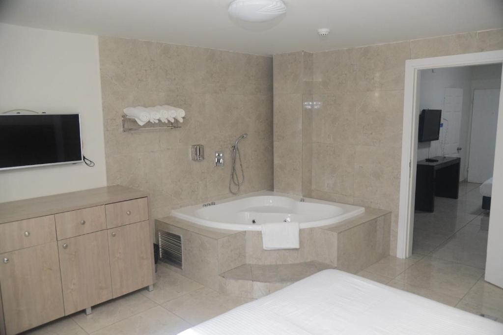 Koupelna v ubytování Hotel Maman