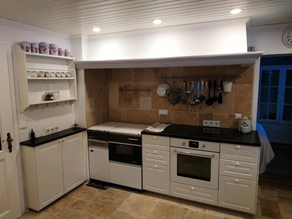Kuchyň nebo kuchyňský kout v ubytování Land - Haus