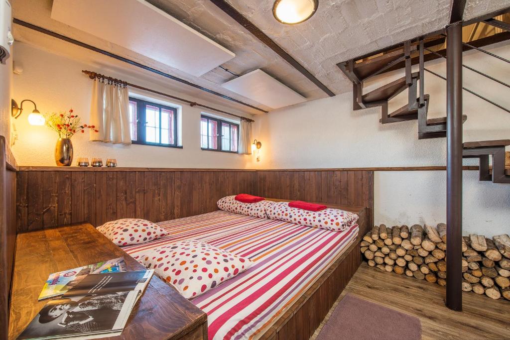 Postel nebo postele na pokoji v ubytování Chata Borik