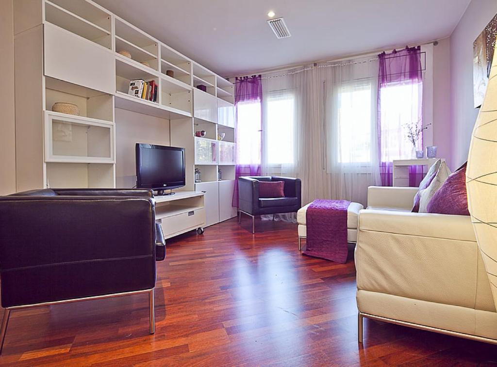 TV a/nebo společenská místnost v ubytování Ciutadella Park Born