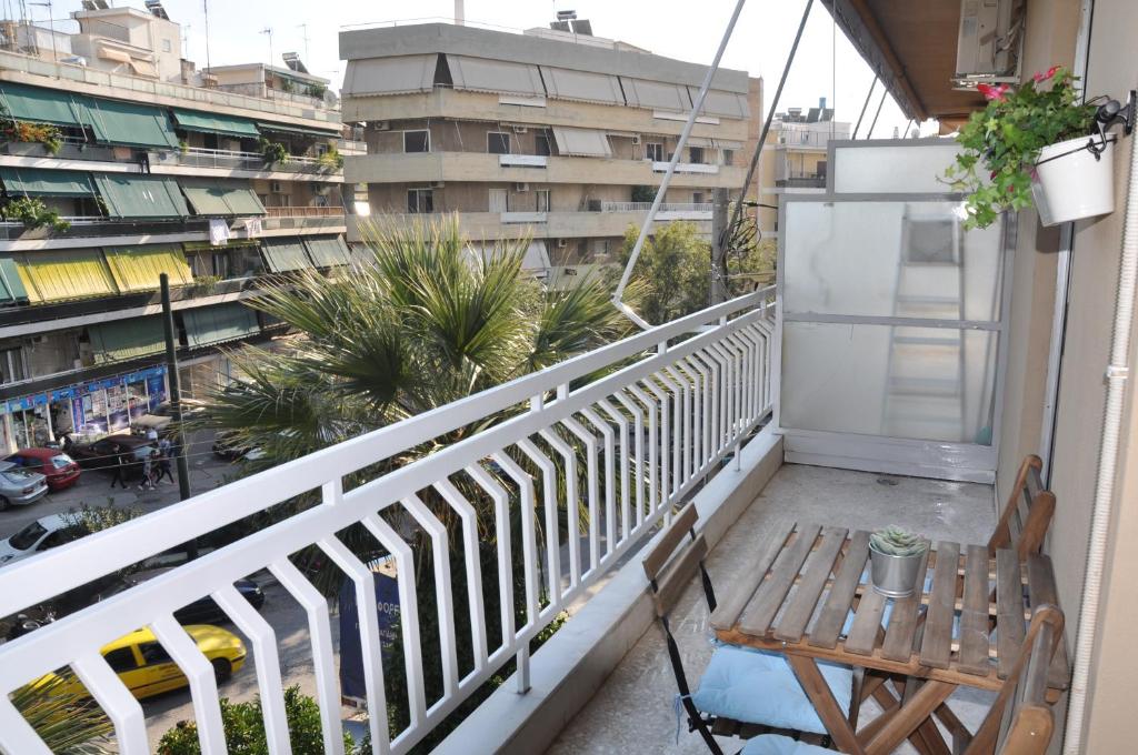 A balcony or terrace at Sunny Apartment with view