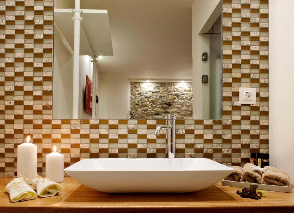 Koupelna v ubytování Olga Hotel Mouresi