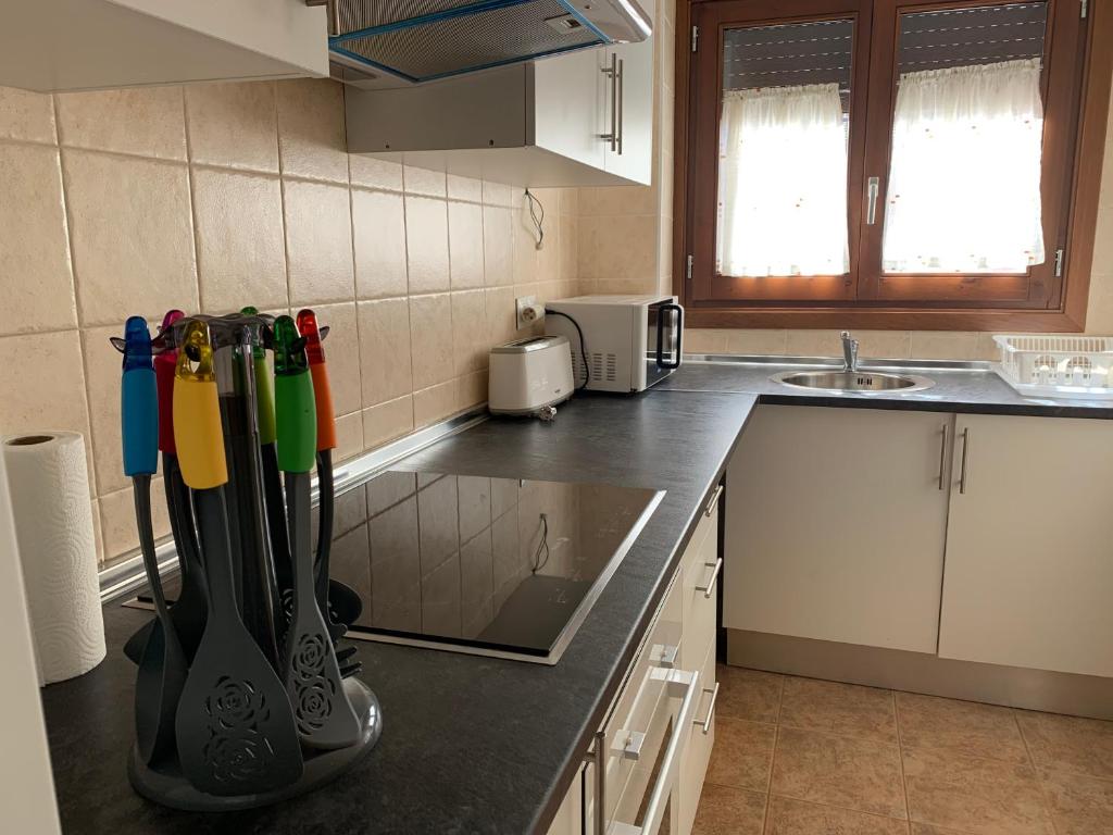 Kuchyň nebo kuchyňský kout v ubytování Piso Victoria