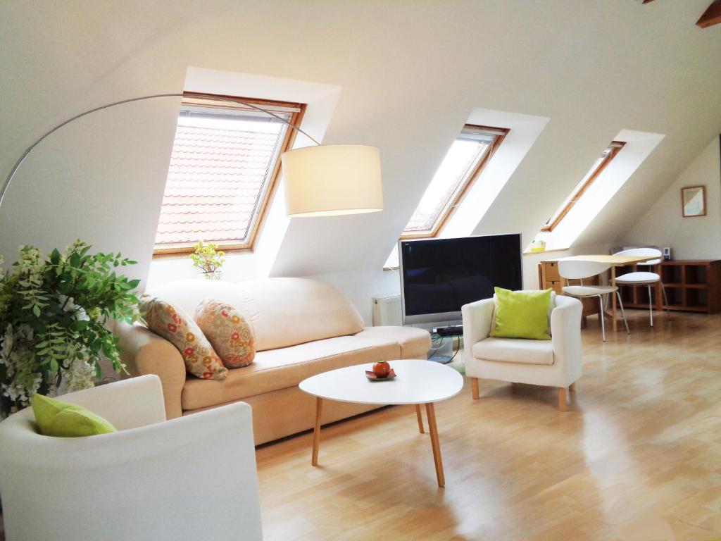 TV a/nebo společenská místnost v ubytování Hotel Apartment Puell
