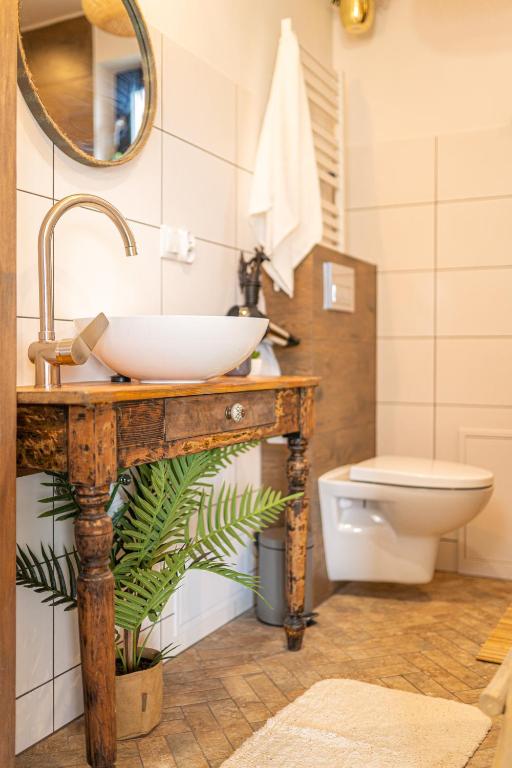 Kúpeľňa v ubytovaní Pod Mazurskim Niebem boho