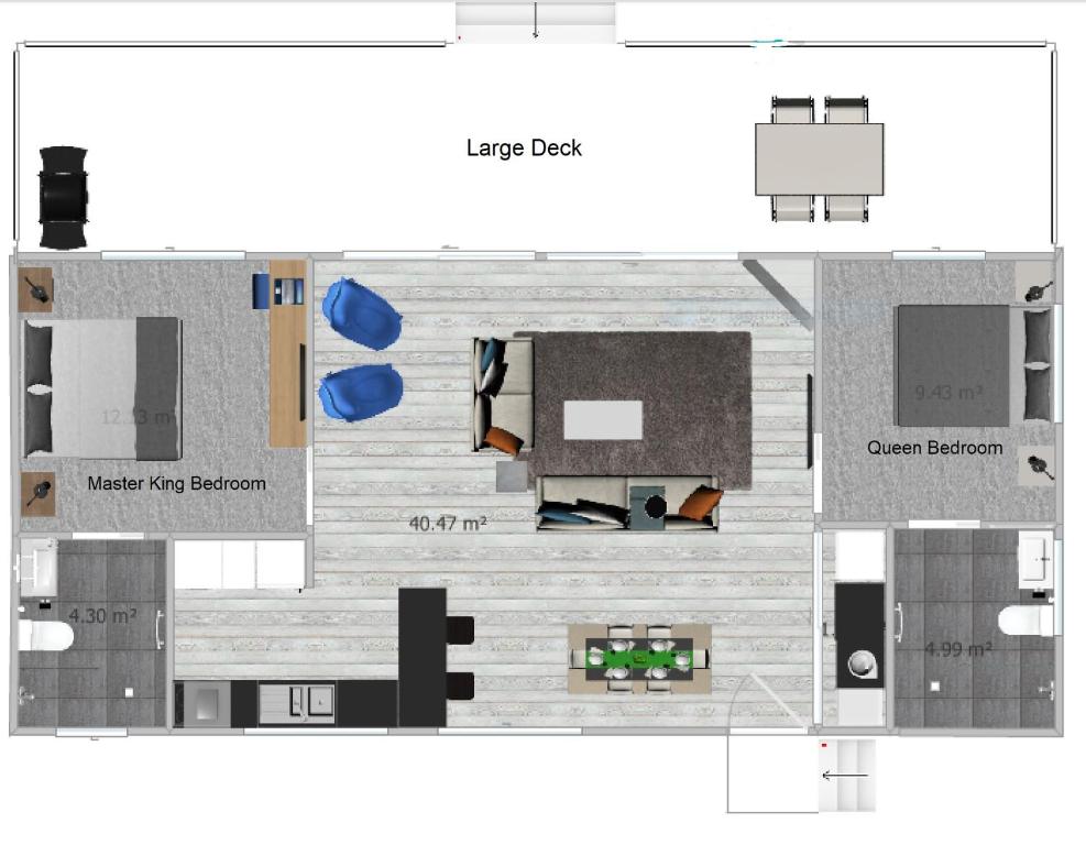 Půdorys ubytování BINALONG BRAE @ Bay of Fires Two bedroom both with ensuites