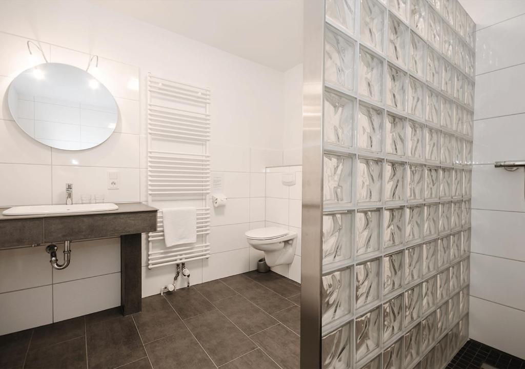 Koupelna v ubytování Hotel Lange