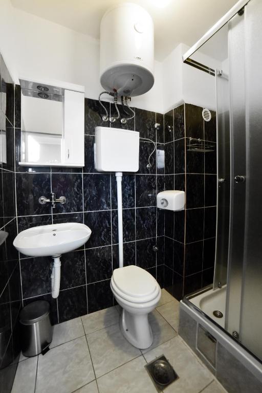 Koupelna v ubytování Hostel Milkaza