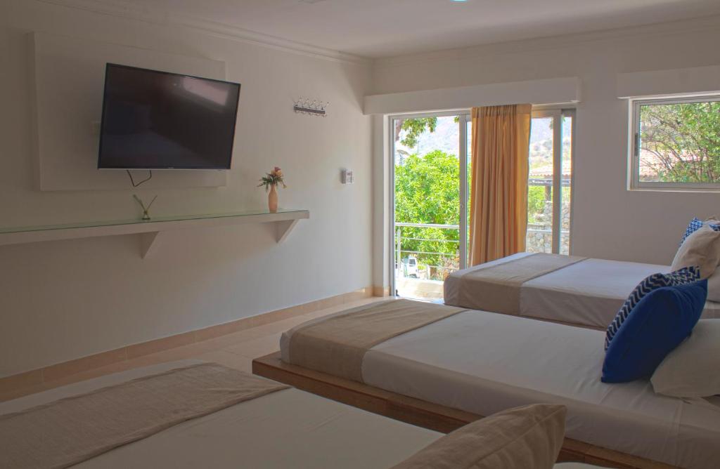 Uma cama ou camas num quarto em Techos Azules