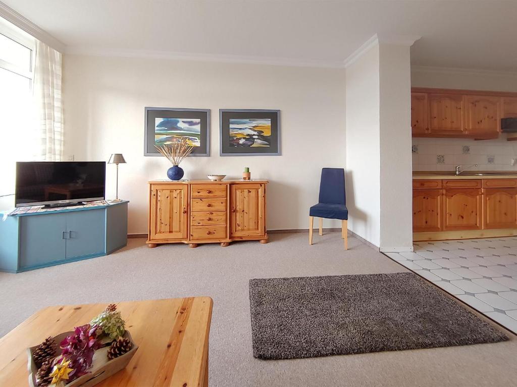 TV a/nebo společenská místnost v ubytování Ferienwohnung *Hafenblick*