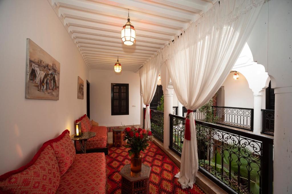 Posezení v ubytování Riad des trois palais