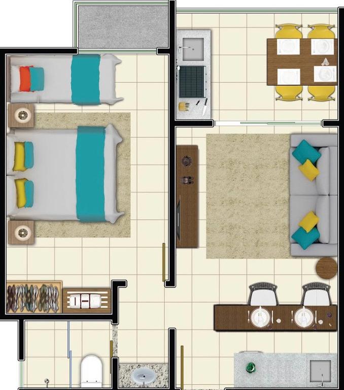  Apartamento em Resort de Olímpia